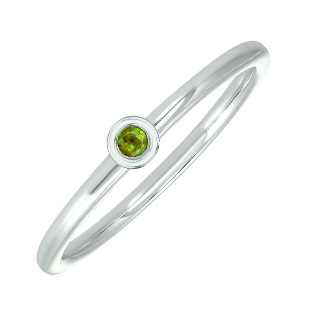 14Kt White Gold Peridot 1/25Ctw Ring