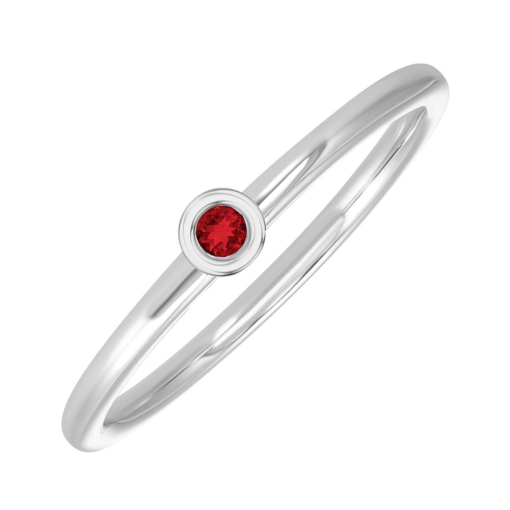 14Kt White Gold Garnet 1/25Ctw Ring