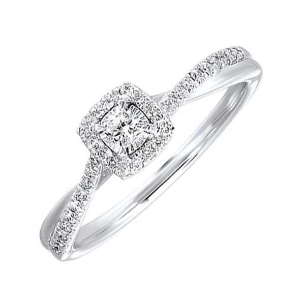 14Kt White Gold Diamond 1/4Ctw Ring