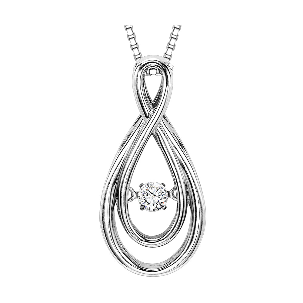 14Kt White Gold Diamond 1/10Ctw Pendant