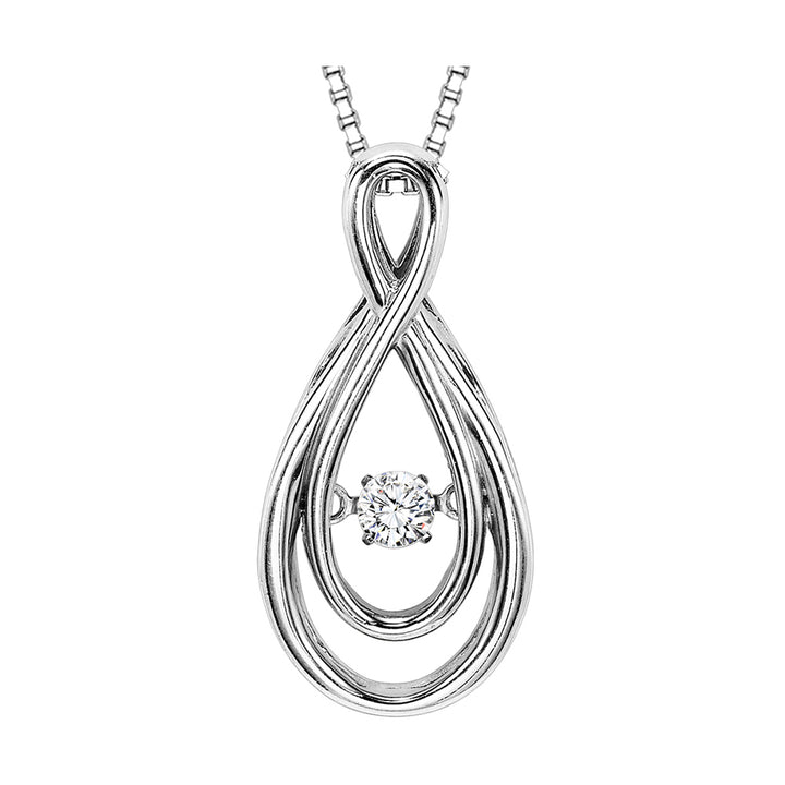 14Kt White Gold Diamond 1/10Ctw Pendant