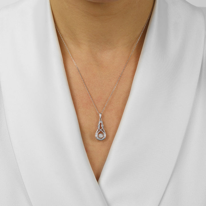 14Kt White Gold Diamond 1/12Ctw Pendant