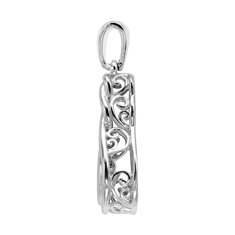 14Kt White Gold Diamond 1/12Ctw Pendant