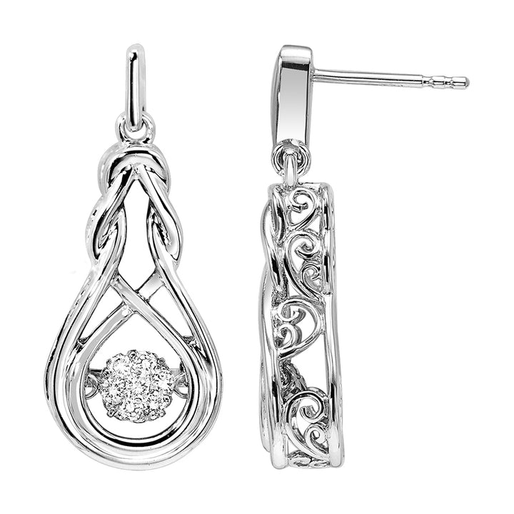 Silver Diamond 1/7Ctw Earring