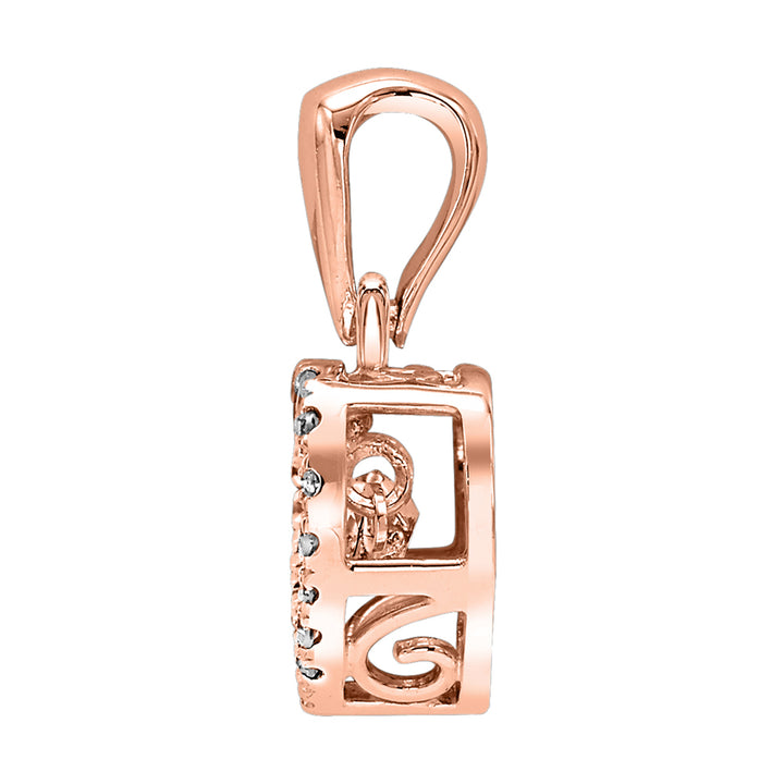 10Kt Rose Gold Diamond 1/5Ctw Pendant