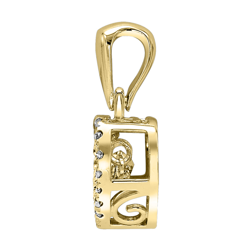 10Kt Yellow Gold Diamond 1/5Ctw Pendant