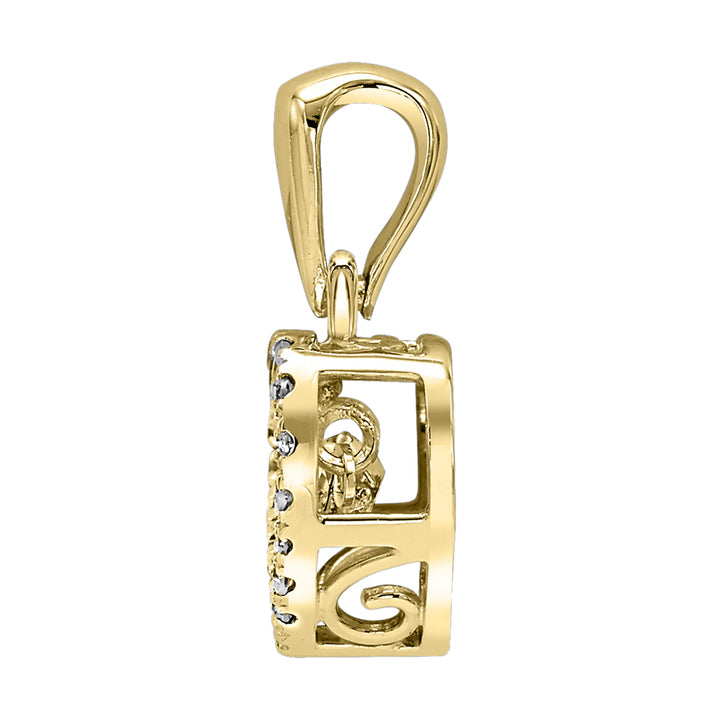 10Kt Yellow Gold Diamond 1/5Ctw Pendant
