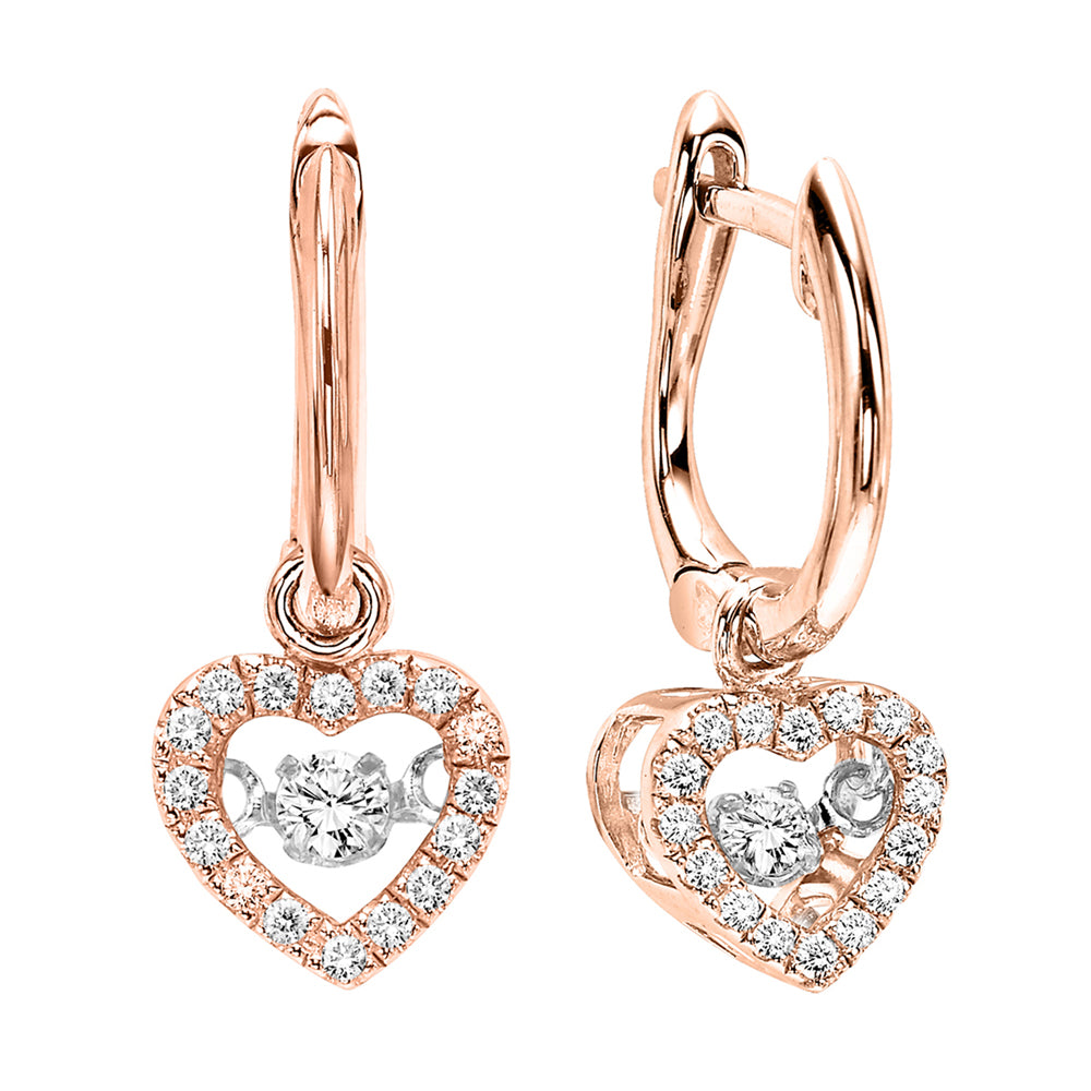 10Kt Rose Gold Diamond 1/5Ctw Earring