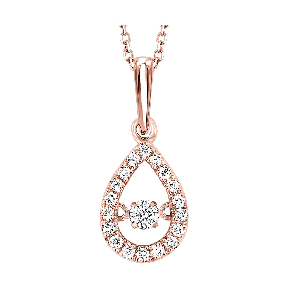 10Kt Rose Gold Diamond 1/5Ctw Pendant