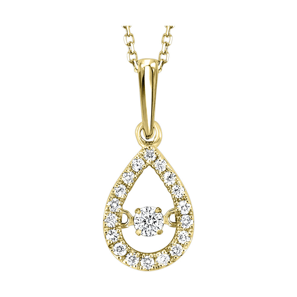 10Kt Yellow Gold Diamond 1/5Ctw Pendant