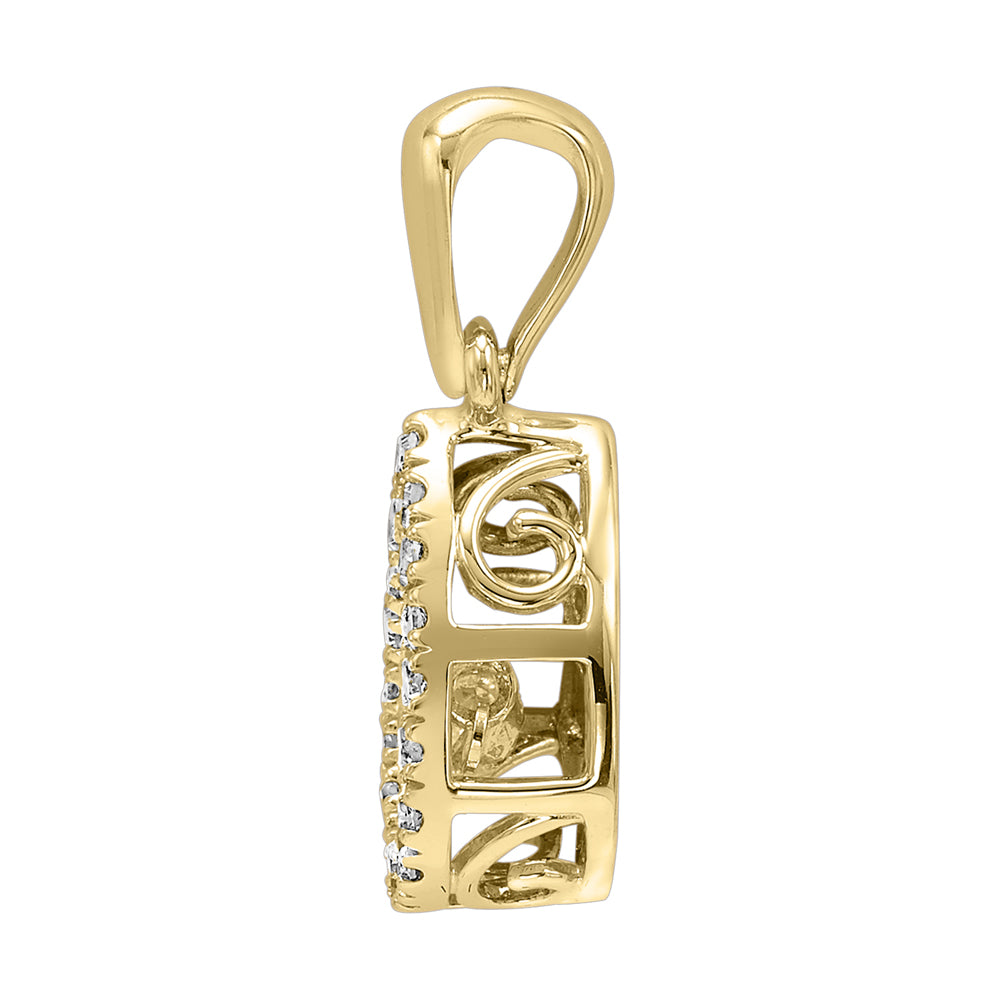 10Kt Yellow Gold Diamond 1/5Ctw Pendant