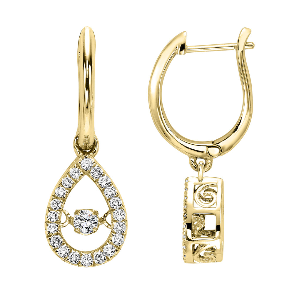 10Kt Yellow Gold Diamond 1/5Ctw Earring