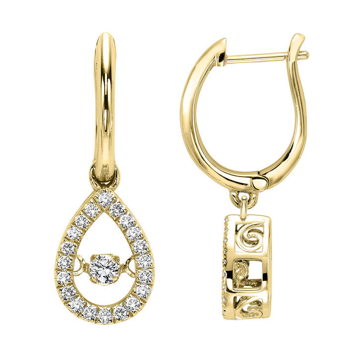 10Kt Yellow Gold Diamond 1/5Ctw Earring