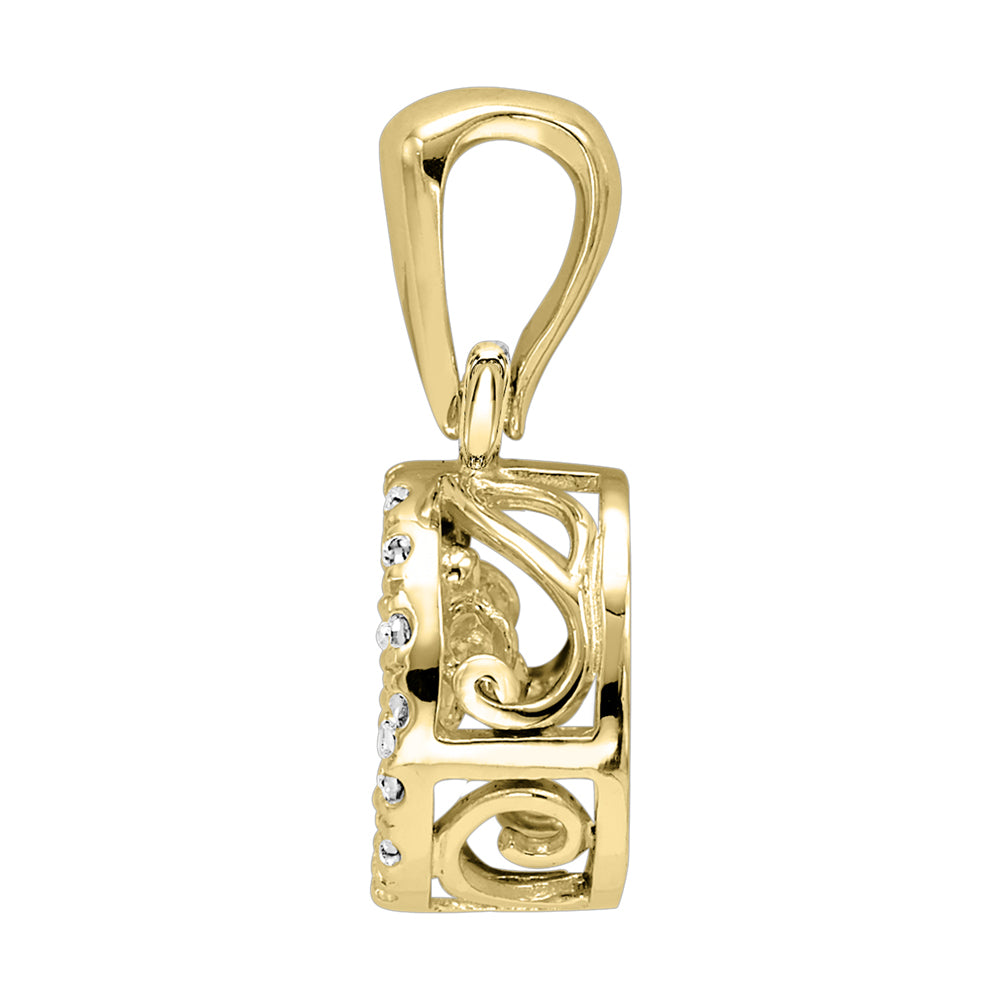 10Kt Yellow Gold Diamond 1/5Ctw Pendant