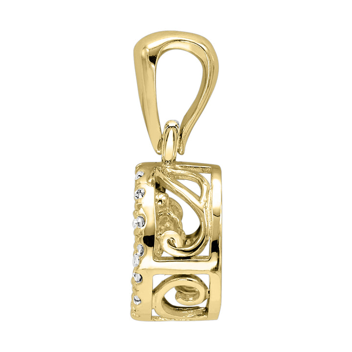 10Kt Yellow Gold Diamond 1/5Ctw Pendant
