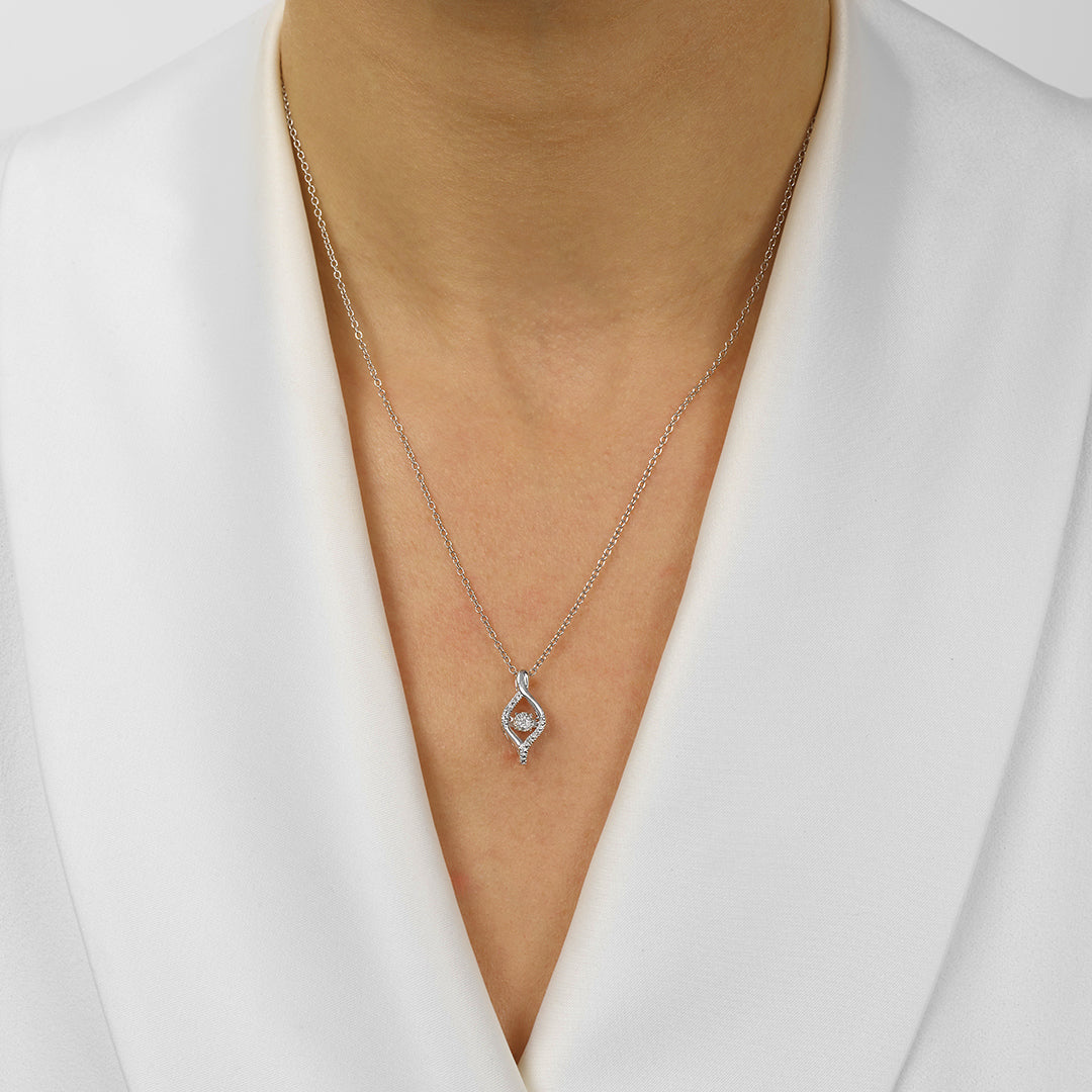 Silver Diamond 1/15Ctw Pendant