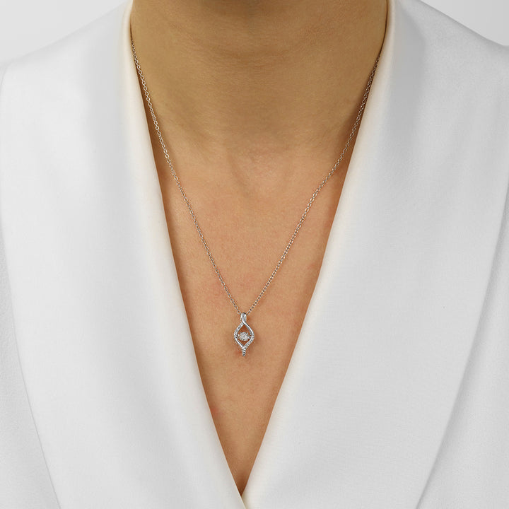 Silver Diamond 1/15Ctw Pendant