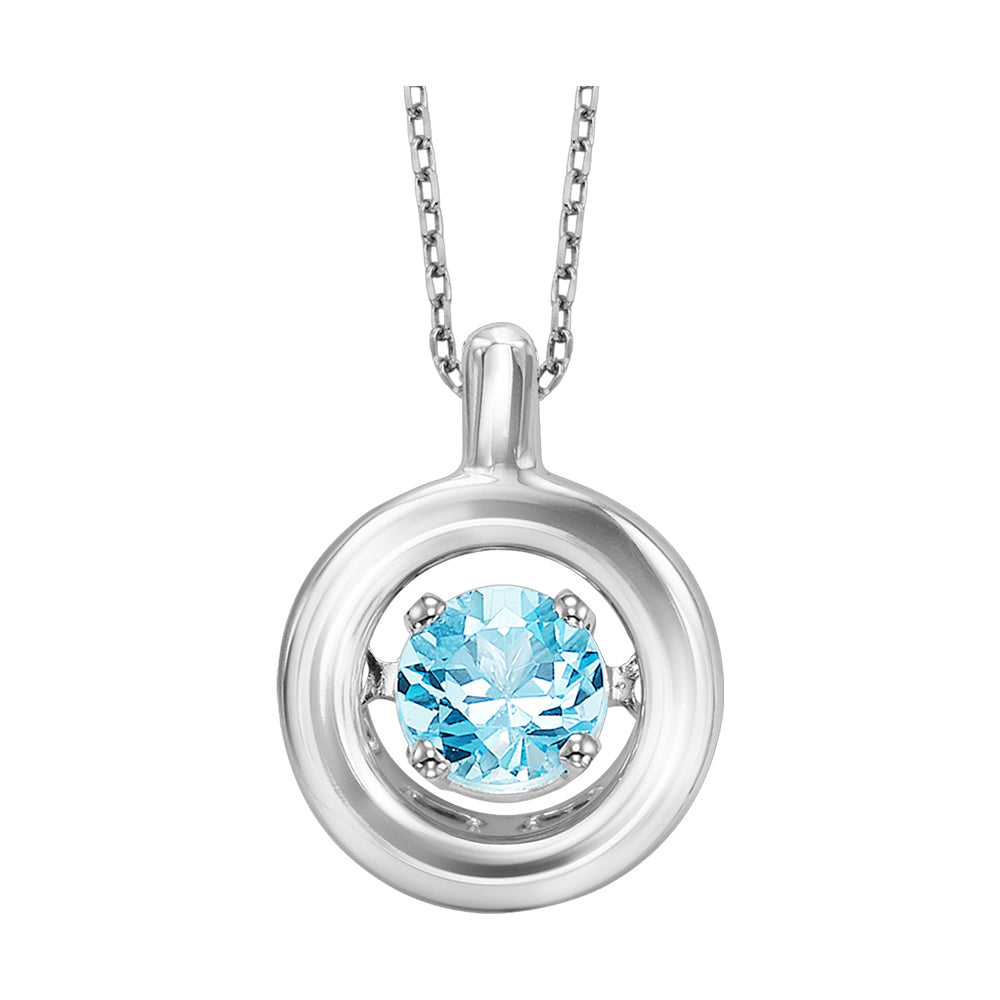Silver Aquamarine 1/6Ctw Pendant