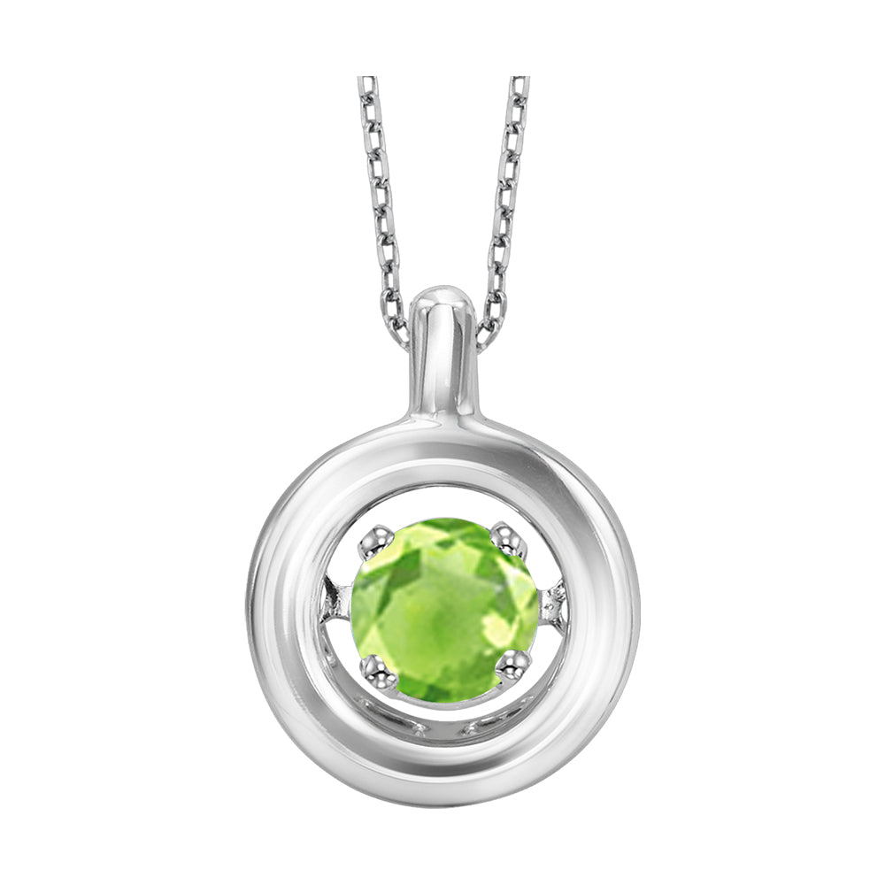 Silver Peridot 1/6Ctw Pendant