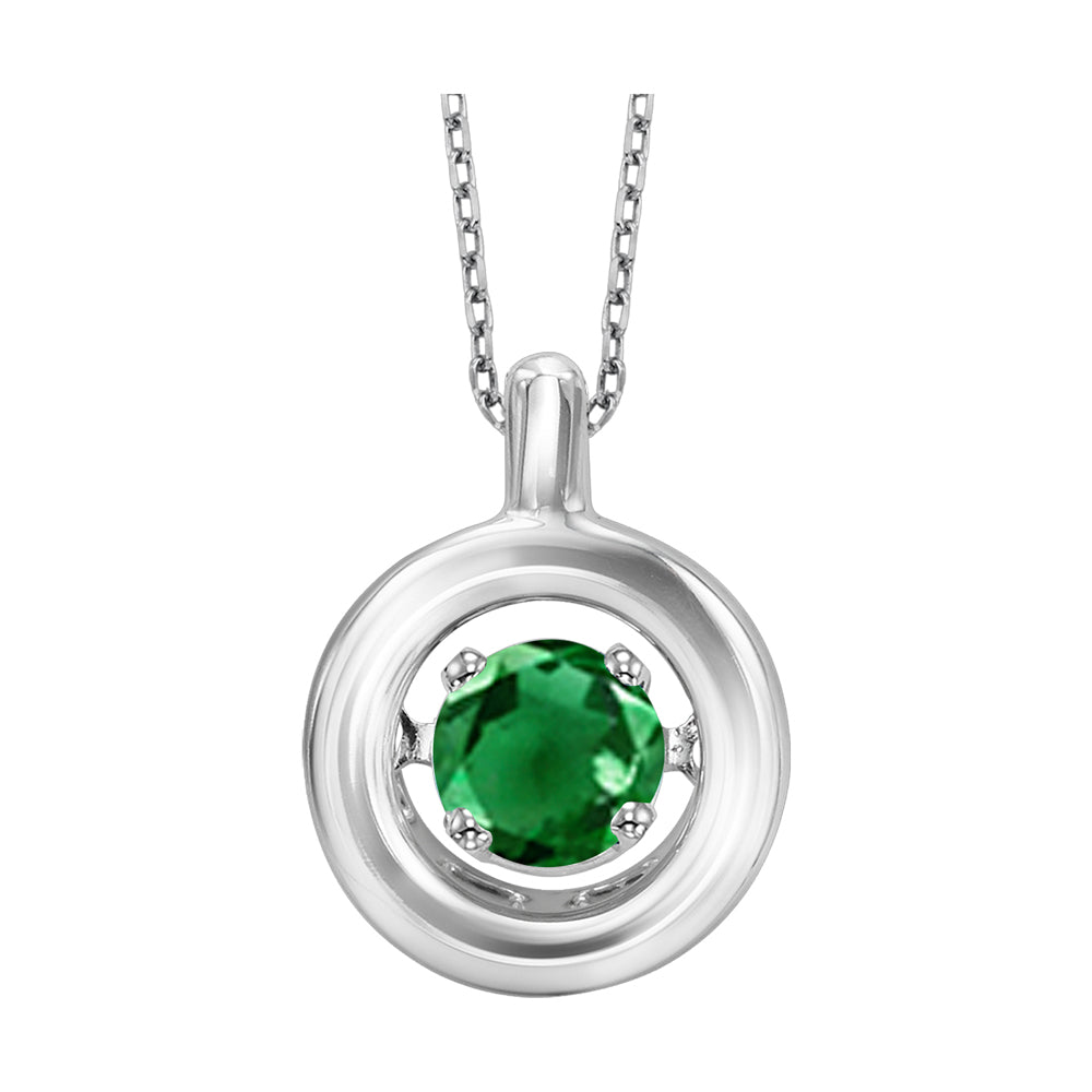 Silver Emerald 1/6Ctw Pendant