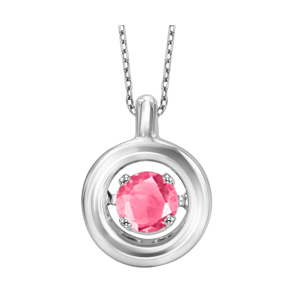 Silver Pink Tourmaline 1/6Ctw Pendant
