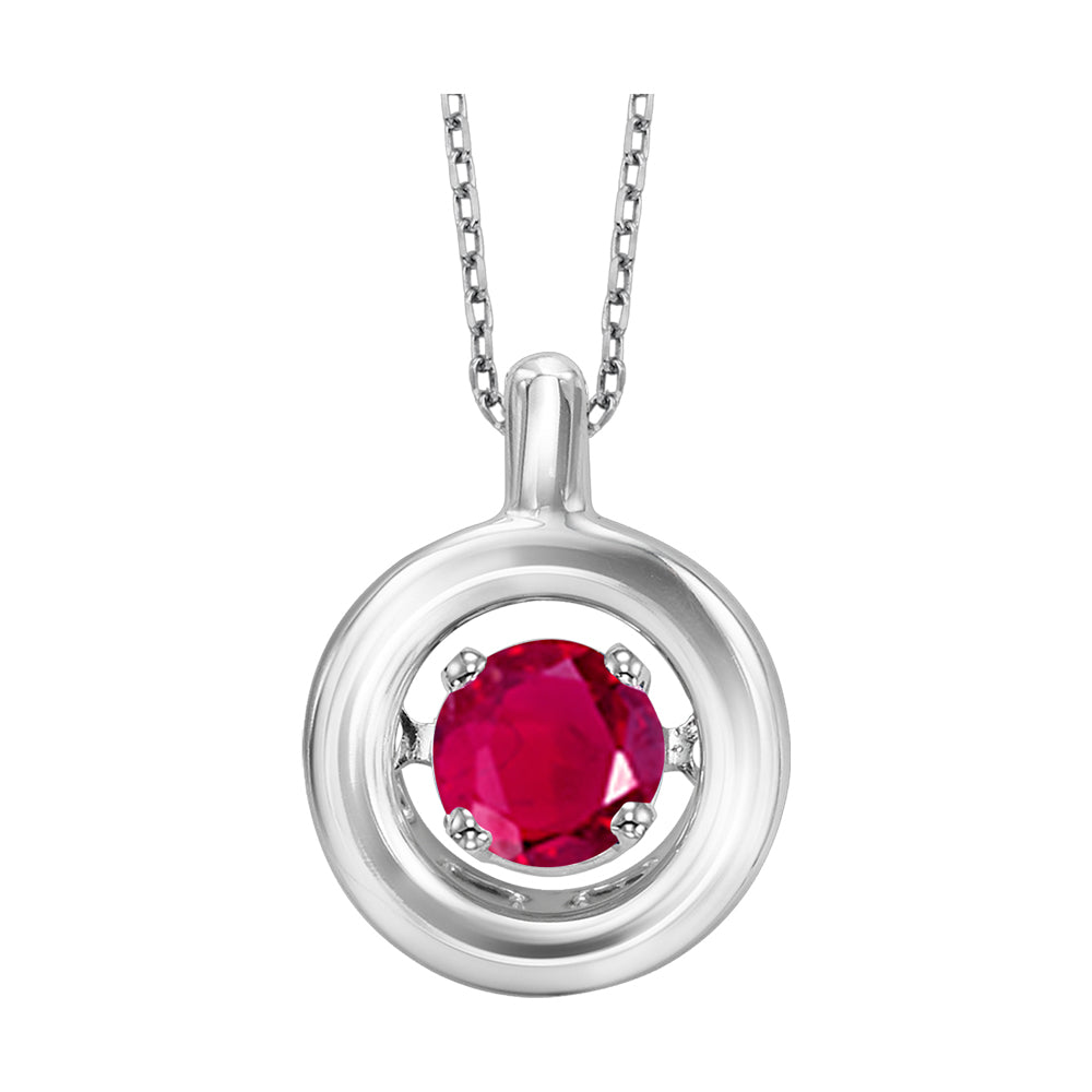 Silver Ruby 1/6Ctw Pendant