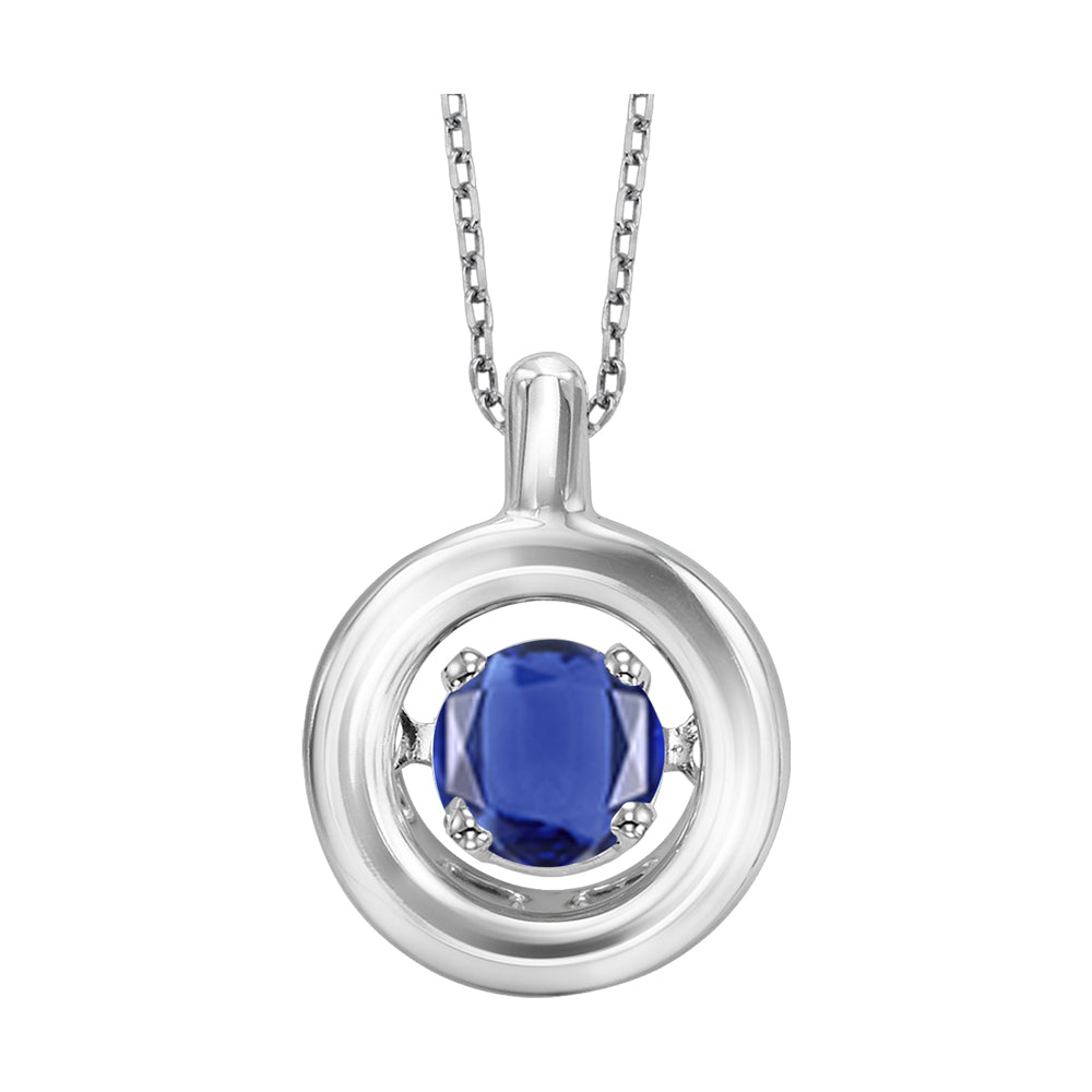 Silver Sapphire 1/6Ctw Pendant