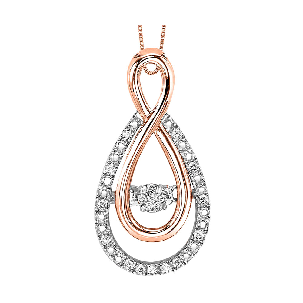 Silver Rose Diamond 1/12Ctw Pendant