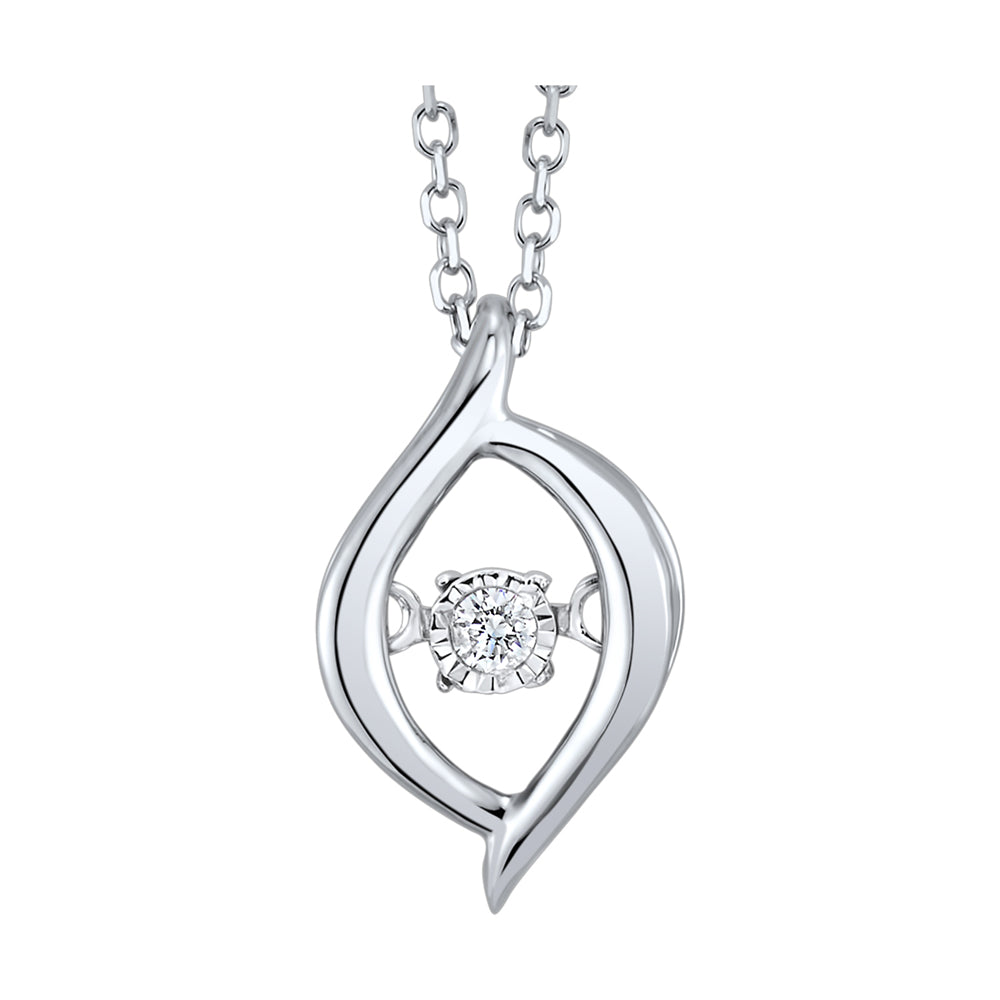 10Kt White Gold Diamond 1/50Ctw Pendant