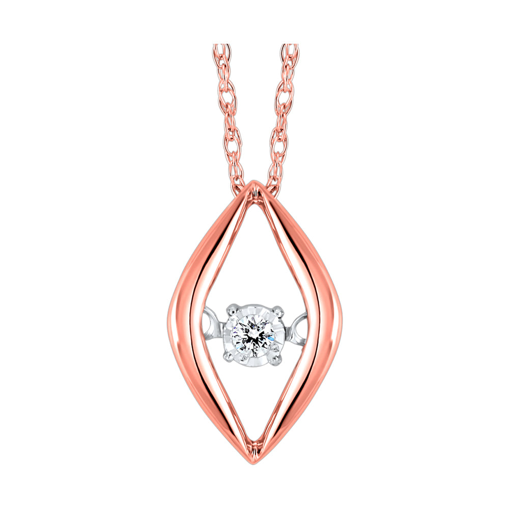 10Kt Rose Gold Diamond 1/50Ctw Pendant