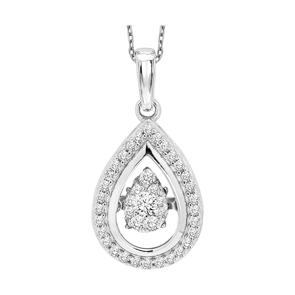 14Kt White Gold Diamond 1/4Ctw Pendant