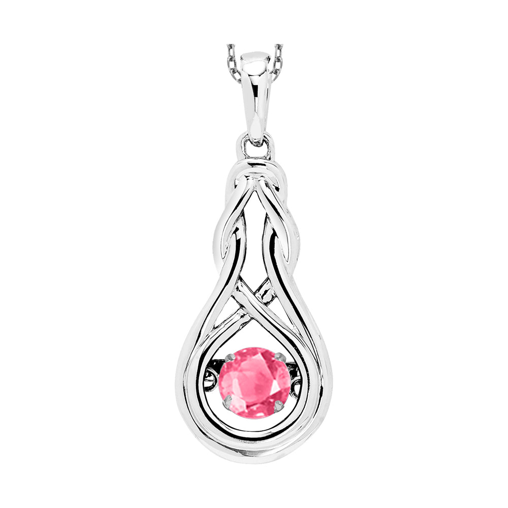 Silver Pink Tourmaline 1/4Ctw Pendant