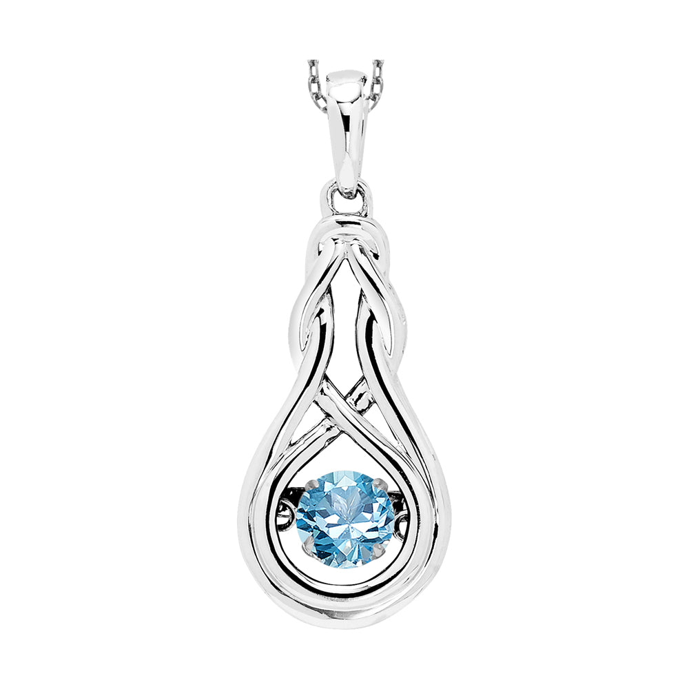 Silver Created-Blue Topaz 1/4Ctw Pendant