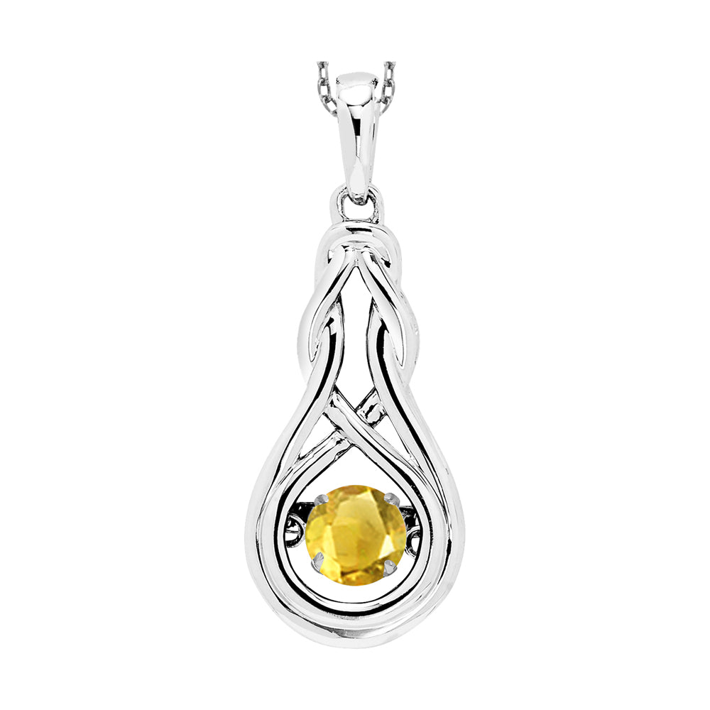 Silver Created-Citrine 1/4Ctw Pendant