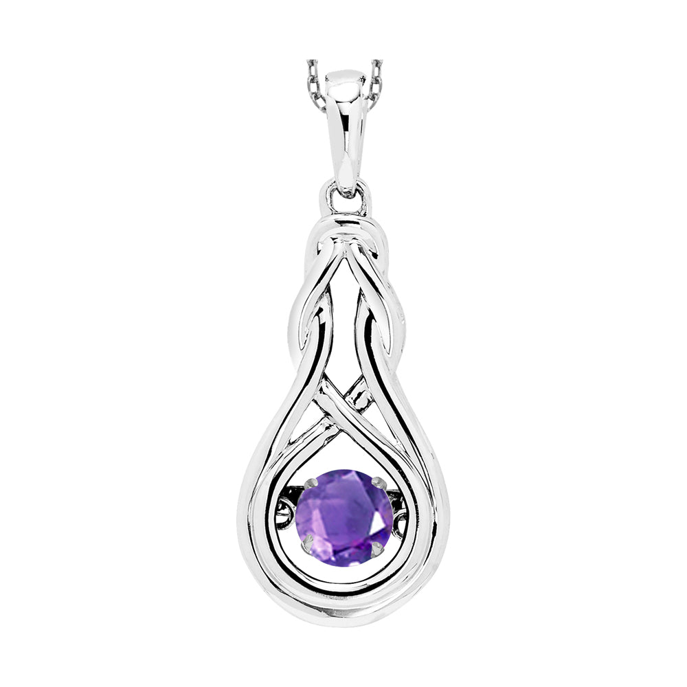 Silver Created-Amethyst 1/4Ctw Pendant