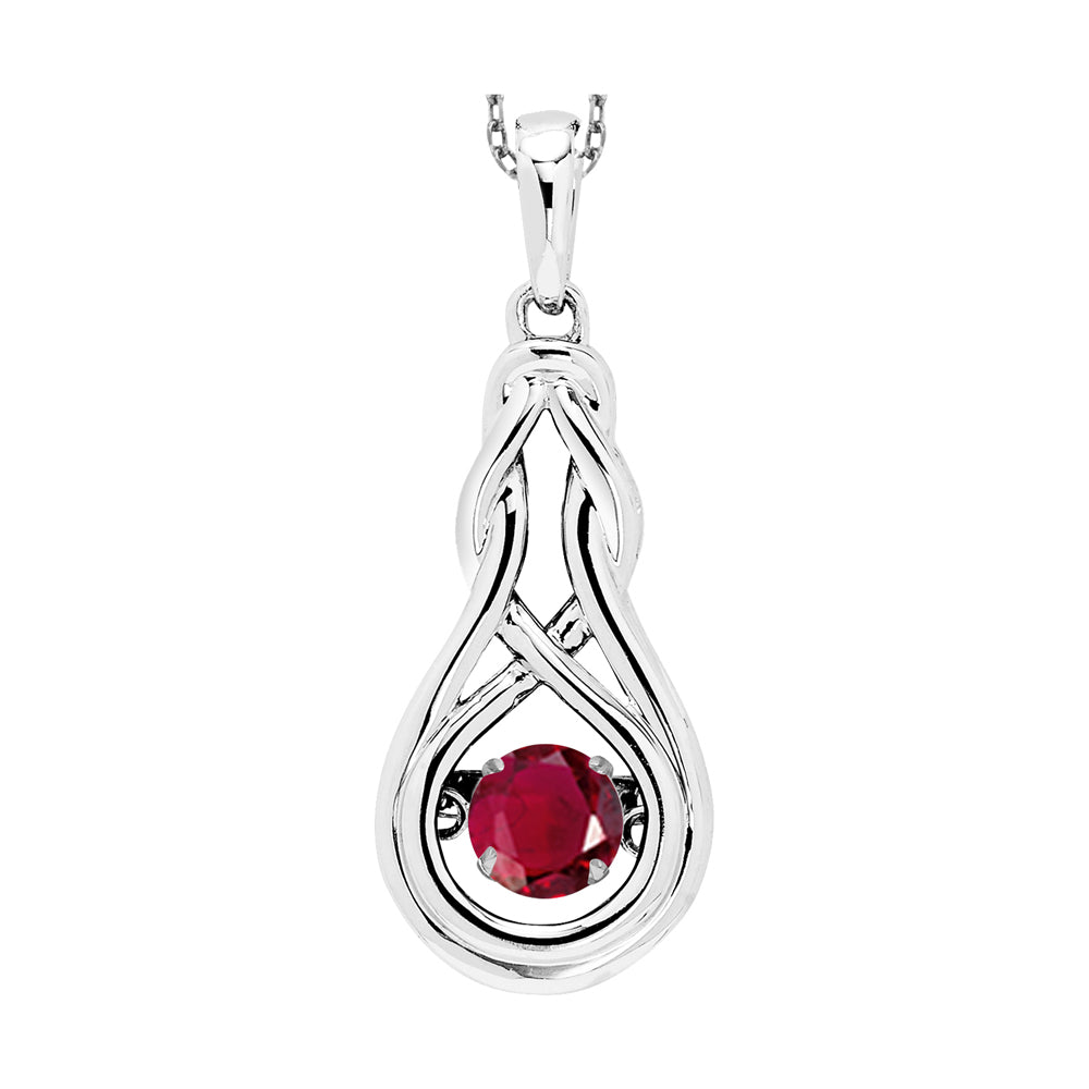 Silver Created-Ruby 1/4Ctw Pendant