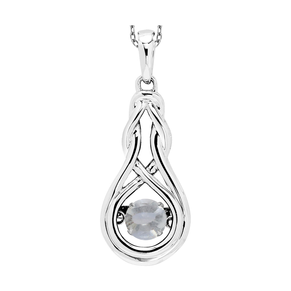 Silver Created-White Topaz 1/4Ctw Pendant