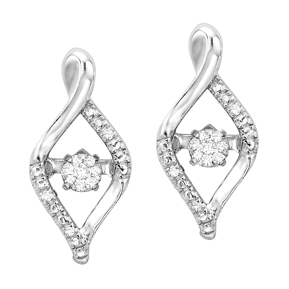 Silver Diamond 1/12Ctw Earring
