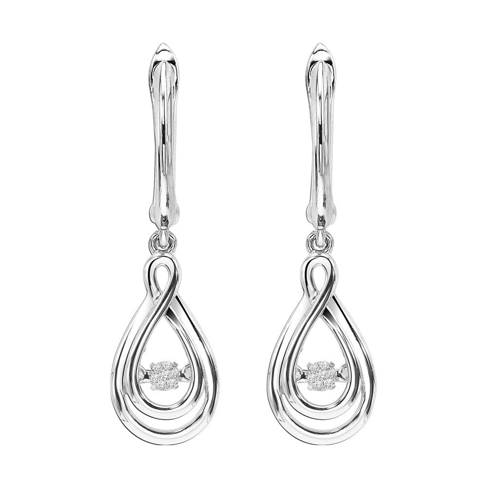 Silver Diamond 1/25Ctw Earring