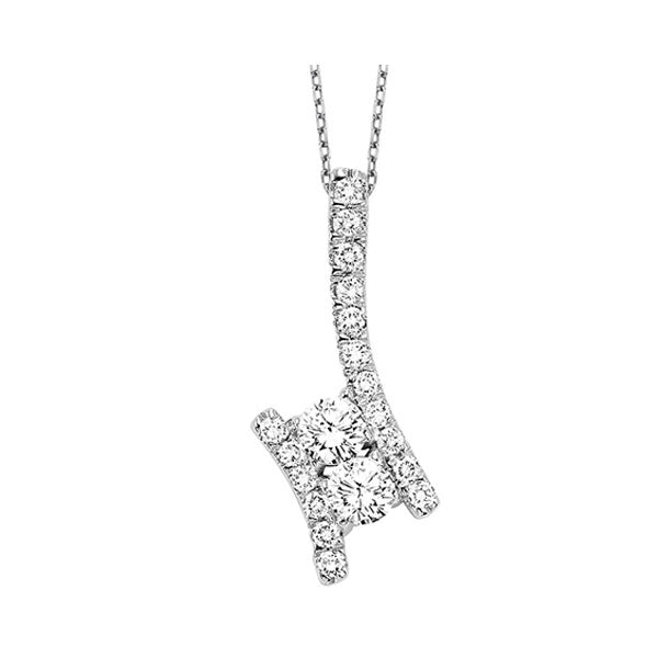 Silver White Diamond 1/7Ctw Pendant
